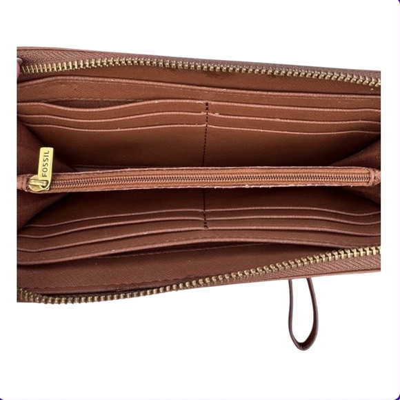 Fossil Brown Gorgeous Crossbody Bag & Wallet~NEW - Picture 6 of 9